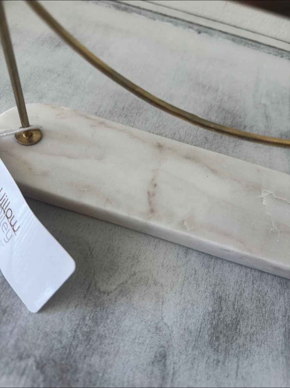 Willow & Riley Gold Tone Metal Earring Display Stand W Marble base